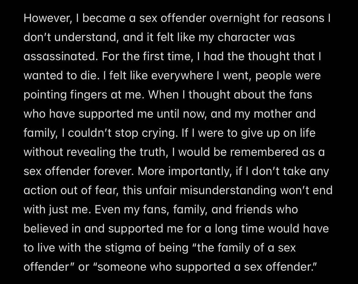 this part of haknyeon latest statement really breaks my heart into pieces 😭😭 haknyeona please dont ever give up, we are here at your back together fight for your justice.