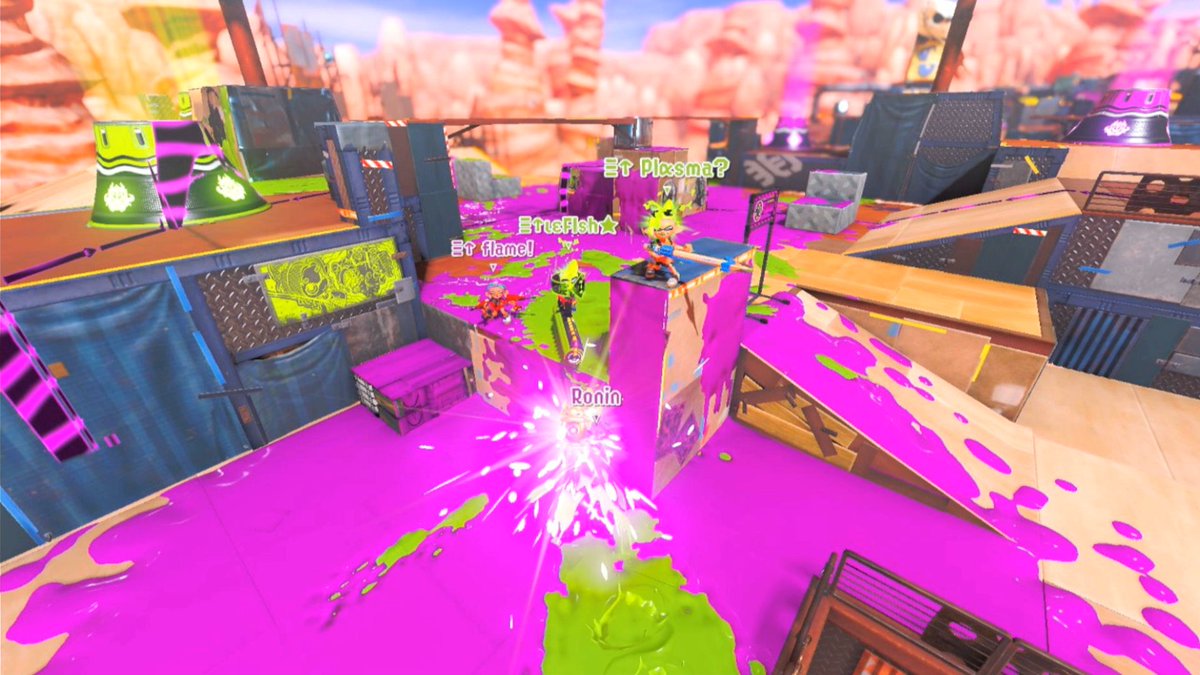 HightideRush's tweet photo. HIGHTIDE RUSH (+ crypt) WINS BAJA BLAST #3: RM!!
@spl_plasma - back on pencil :(
@LeFish_Spl - anything (he asked for this)
@CryptArk_spl - A new foe has appeared!
@ flamespl.bsky - got screen cucked :( https://t.co/Q5zZ3KriYE