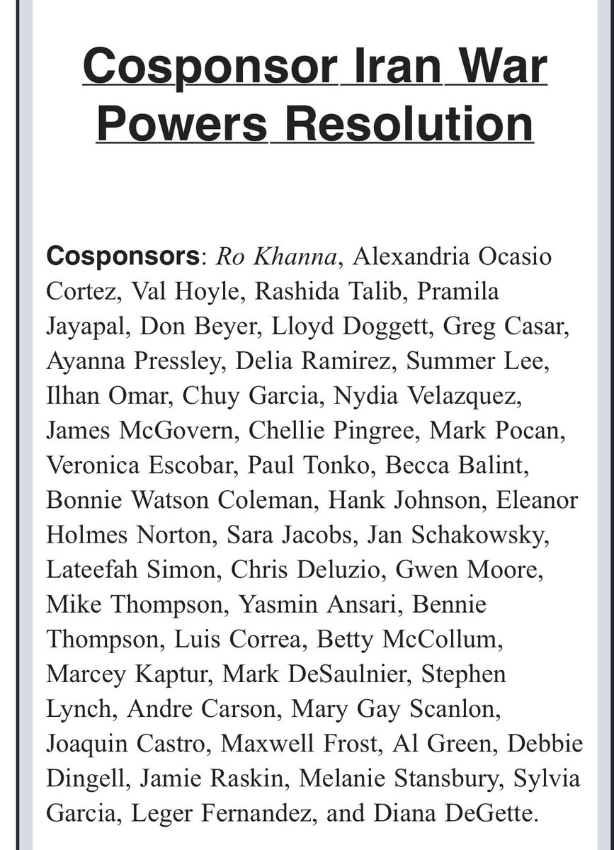 If your Member of Congress isn’t on this list, it’s time to give their office a call. Great to see so many @usprogressives leading the fight against endless war.