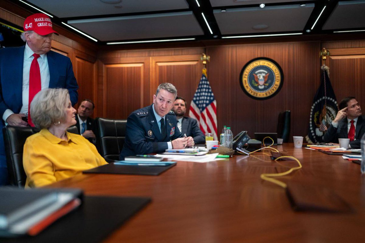 The White House Situation Room at the time of the attack on Iran.