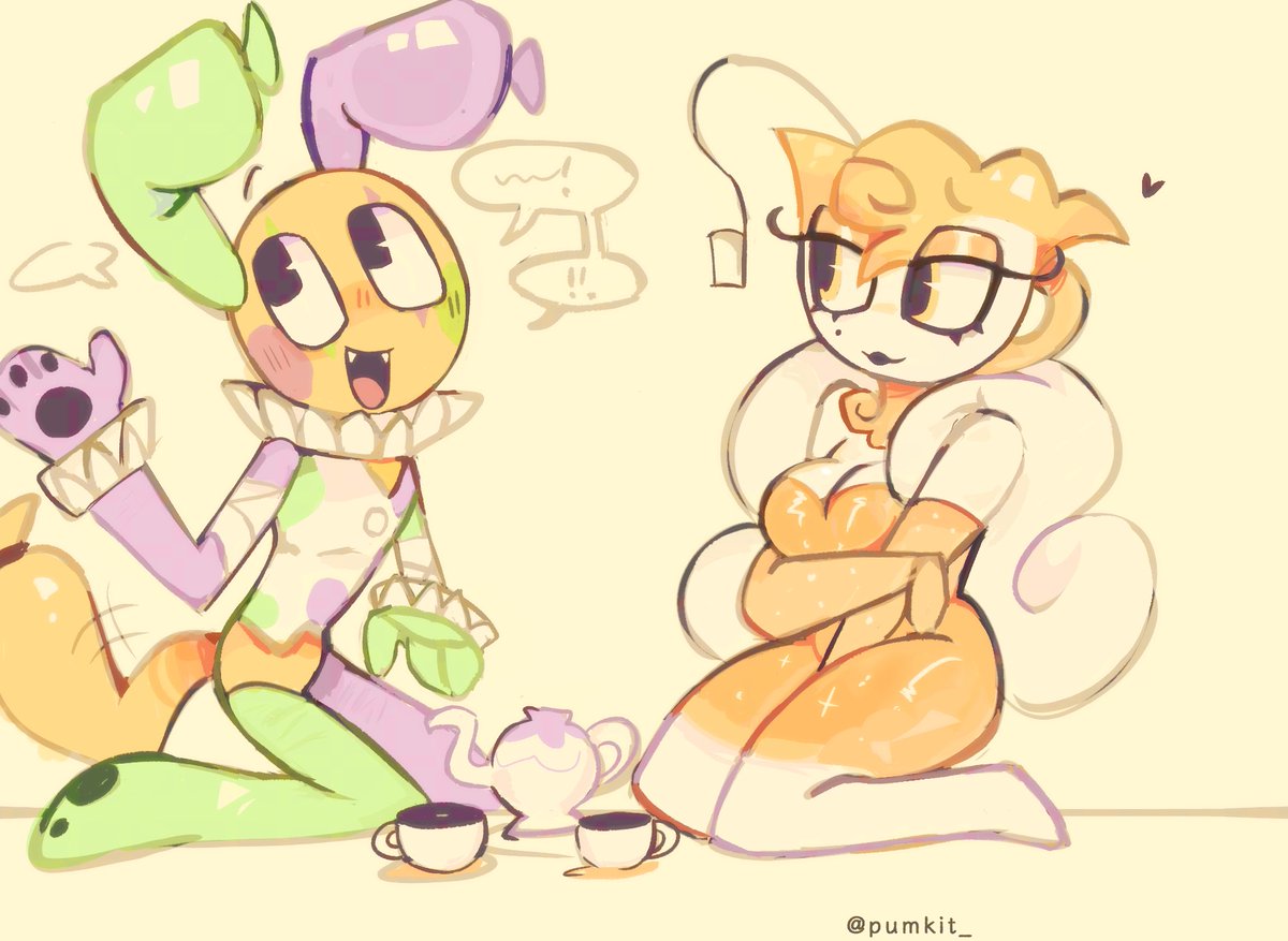 Day 22?? Heh .. THEY COUNT CUZ THEYRE BOTH DEMI OK. 
shout out to the 5 teaparty fans !! ILY😇💛

 #dandysworld #dandysworldfanart