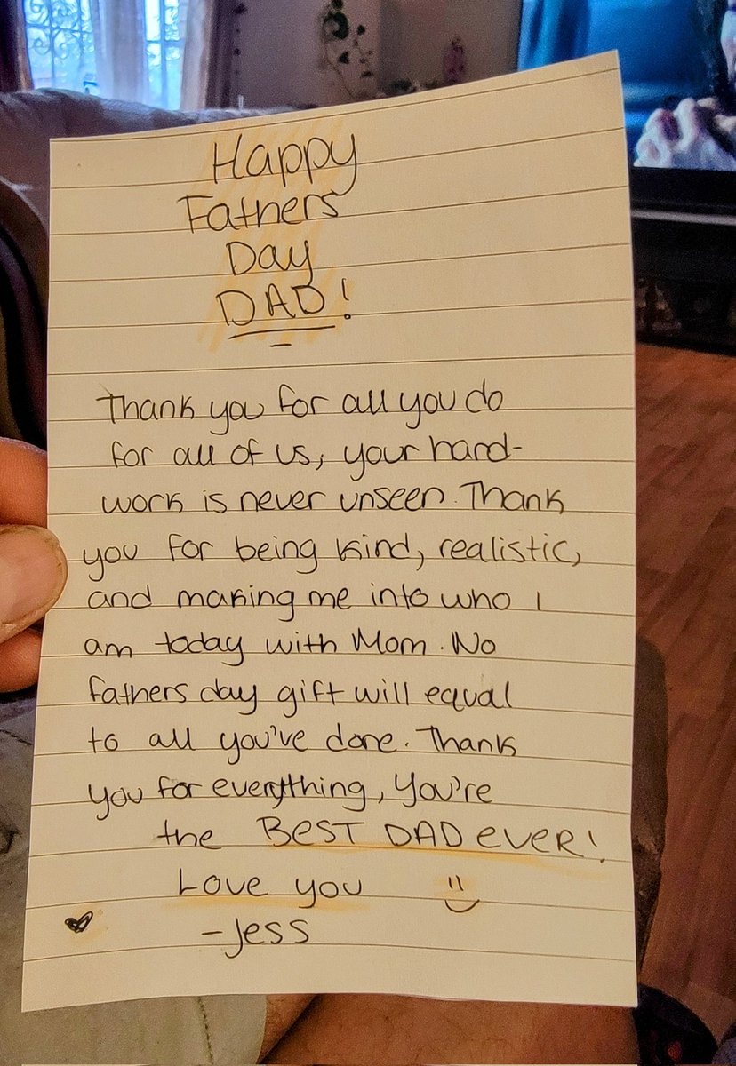 My daughter is so thoughtful and amazing. I'm a lucky dad.