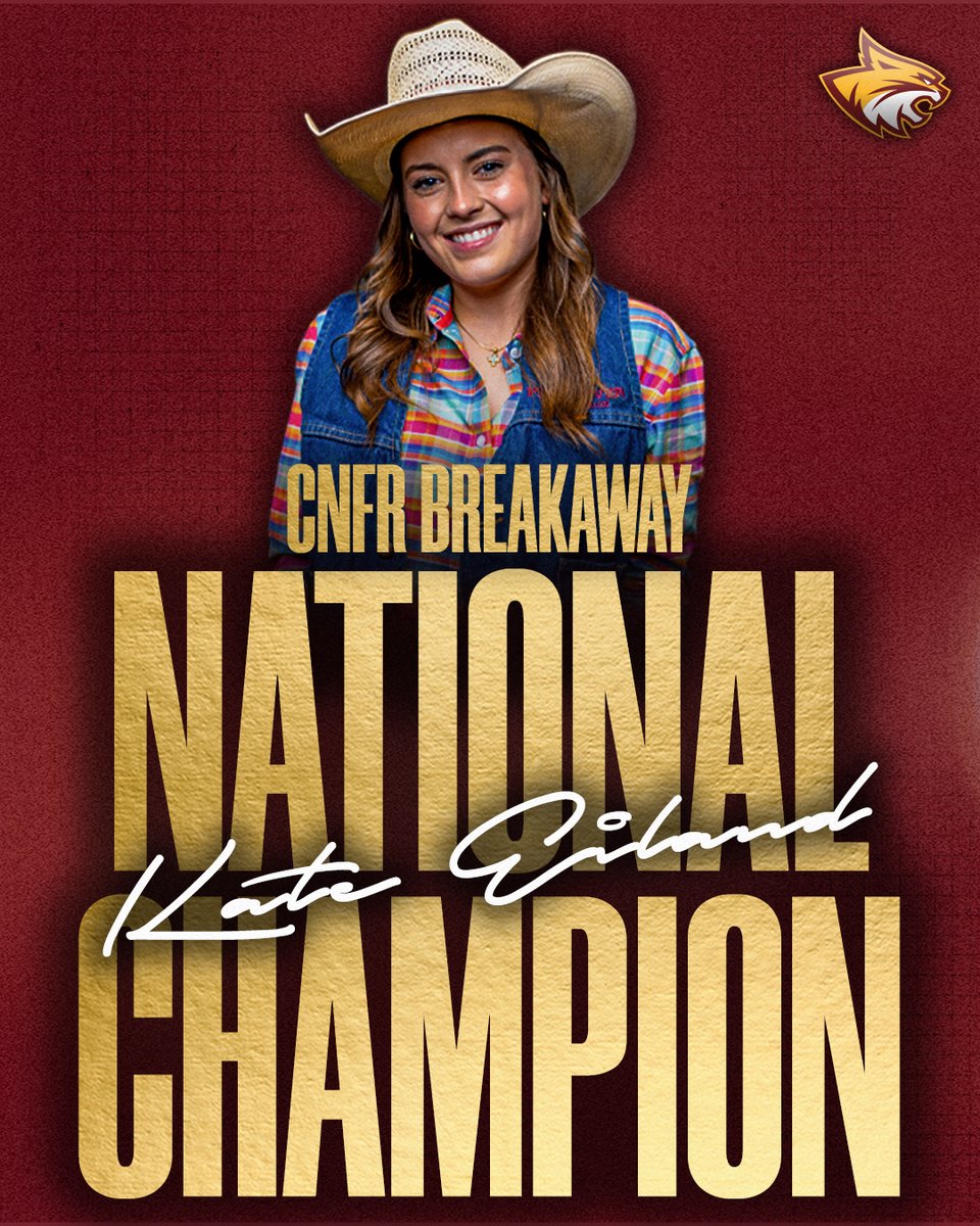 A NATIONAL CHAMPIONSHIP!👑

Kate Eiland needed a time of 2.7 seconds to secure the title and got just that! She takes home the 2025 College National Finals Rodeo Breakaway NATIONAL CHAMPIONSHIP!👏🏆

#RRR🐾