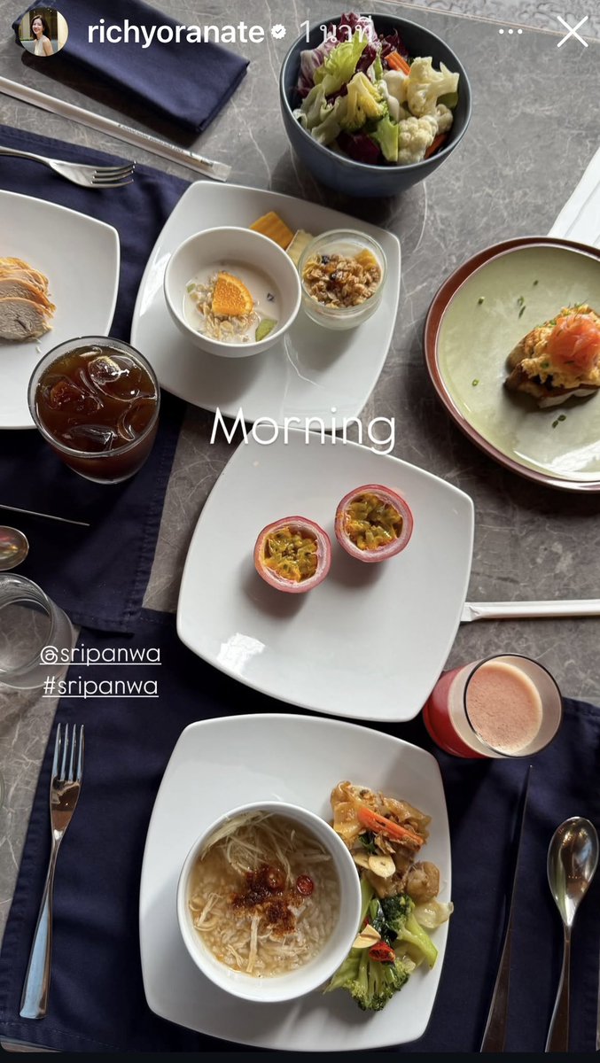 มอนิ่งเช้าวันอาทิตย์ที่สดใส🍊🍎🍳🥪🥞🍣☕️🥛                                          #   #ริชชี่อรเณศ   #อิทธิริช