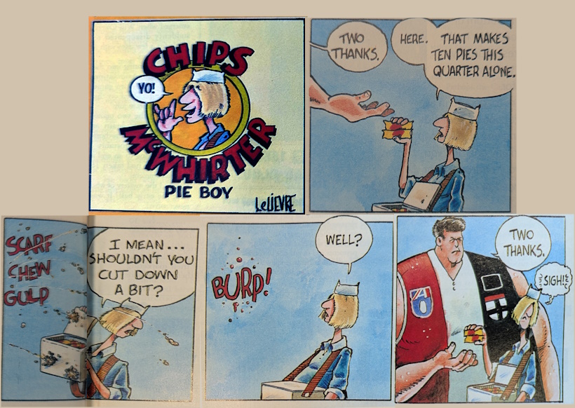 Kicktokickpod's tweet image. Just discovered Chips McWhirter Pie Boy, in the old Australian Football Magazine, circa 1993. 
@AndyMaherDFA maybe had something to do with this.....
#afl #footymagazine #aussierules