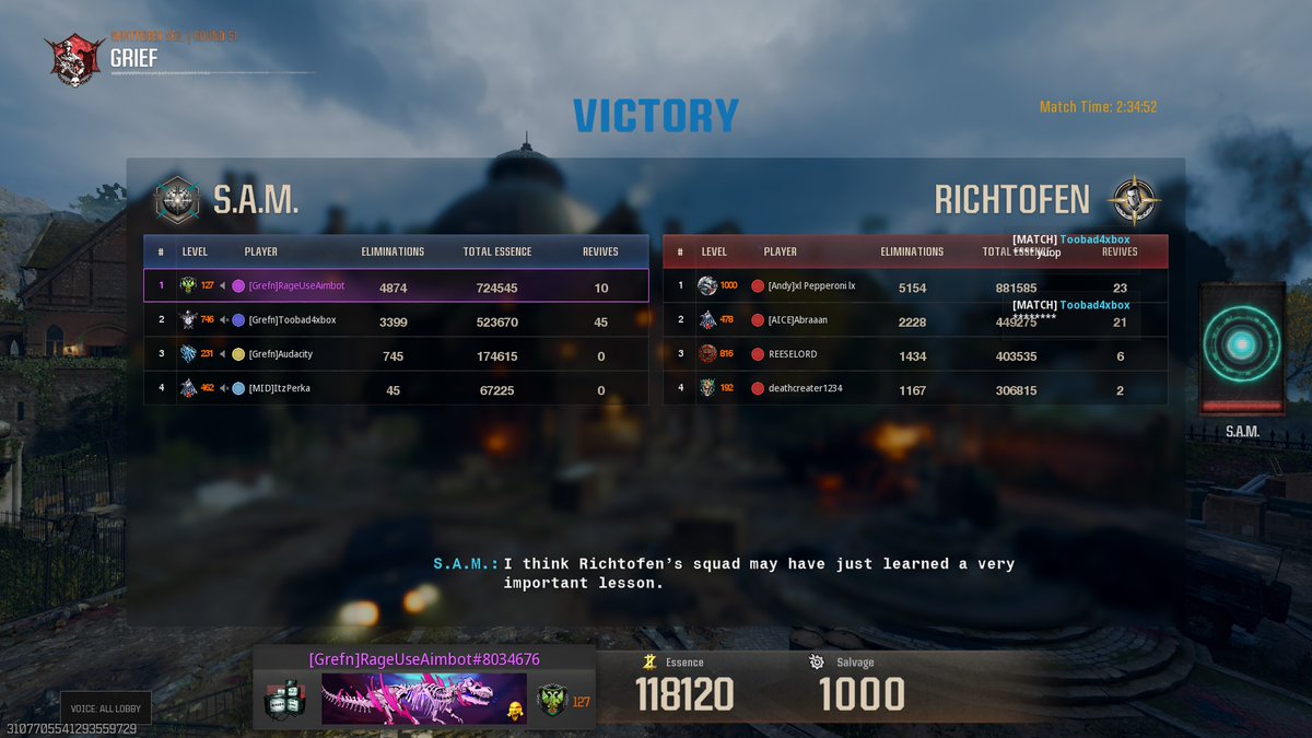Toobad4xbox 🇵🇰 (@toobad4xbox) on Twitter photo Just went through +2 hours of Grief....
F*** THE GOBBLEGUM SPAMS MAN 😭😭😭
GGs <a href="/ItzPerka/">ItzPerka</a> <a href="/RageUseAimb0t/">RageUseAimbot</a> <a href="/its_Audacityy/">Audacity</a>
And <a href="/MrJohnyJr/">Johny</a> <a href="/Clarkysj01/">VBZ Clarkysj</a> for earlier! Just went through +2 hours of Grief....
F*** THE GOBBLEGUM SPAMS MAN 😭😭😭
GGs <a href="/ItzPerka/">ItzPerka</a> <a href="/RageUseAimb0t/">RageUseAimbot</a> <a href="/its_Audacityy/">Audacity</a>
And <a href="/MrJohnyJr/">Johny</a> <a href="/Clarkysj01/">VBZ Clarkysj</a> for earlier!