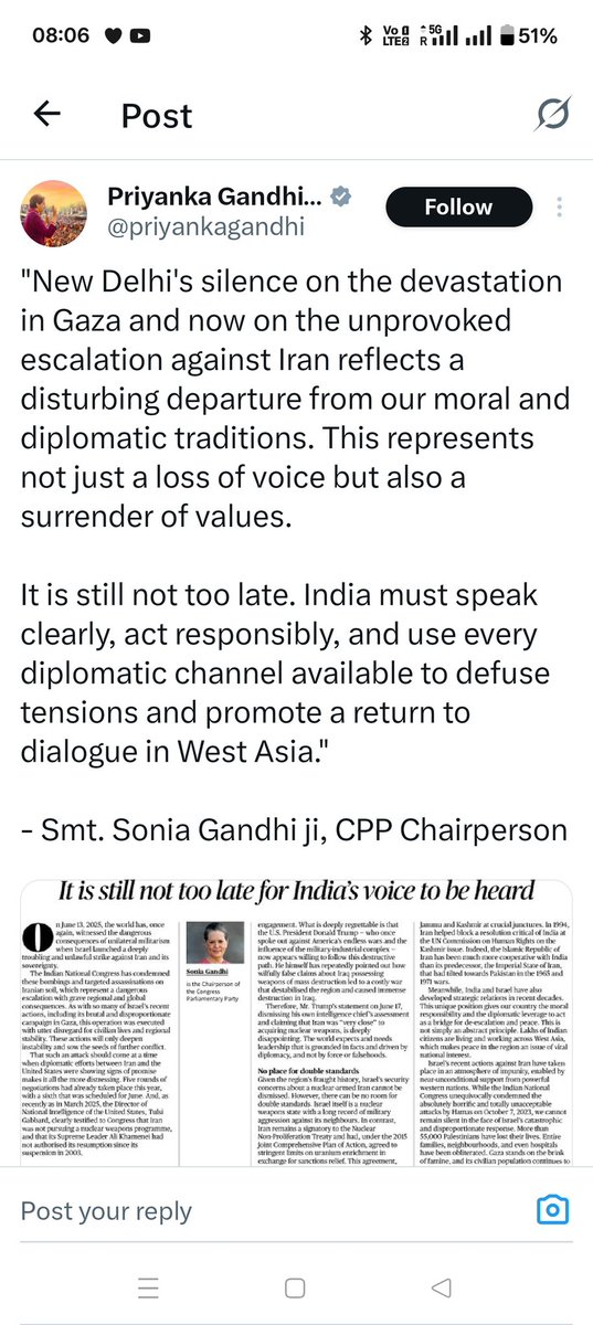 There were no articles by Sonia, Priyanka, or Rahul during the massacre in Pahalgam or on October 7, 2023, when Hamas carried out the attack on Israel. Priyanka has never carried a bag with pictures of Israeli infants roasted in an oven. It seems that the Gandhis only become