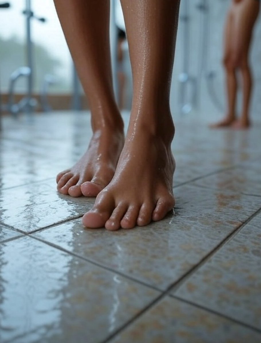 divya_sharmaMD's tweet image. Always carry your own pair of flip-flops or sandals when using public washroom in a gym or spa.
Locker rooms , public bathrooms and public pools are high barefoot traffic areas and perfect areas for transmitting skin infections especially on the feet.