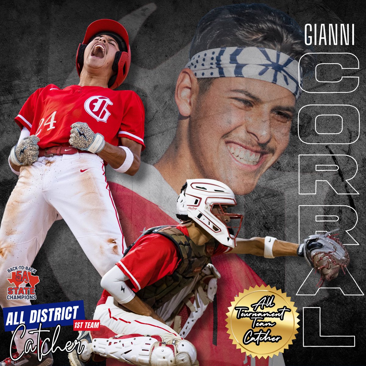 All District 1st Team Catcher &amp; All Tournament Team Catcher-Gianni Corral 🔥 👏🏻! <a href="/Giogcc_1124/">Gianni</a>