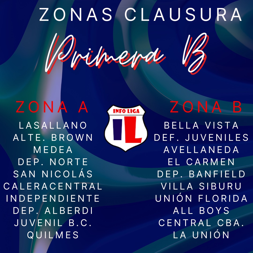 Tras completarse la fecha 18 del Apertura, así serán las zonas del Torneo Clausura en la #PrimeraB de #LigaCordobesa.