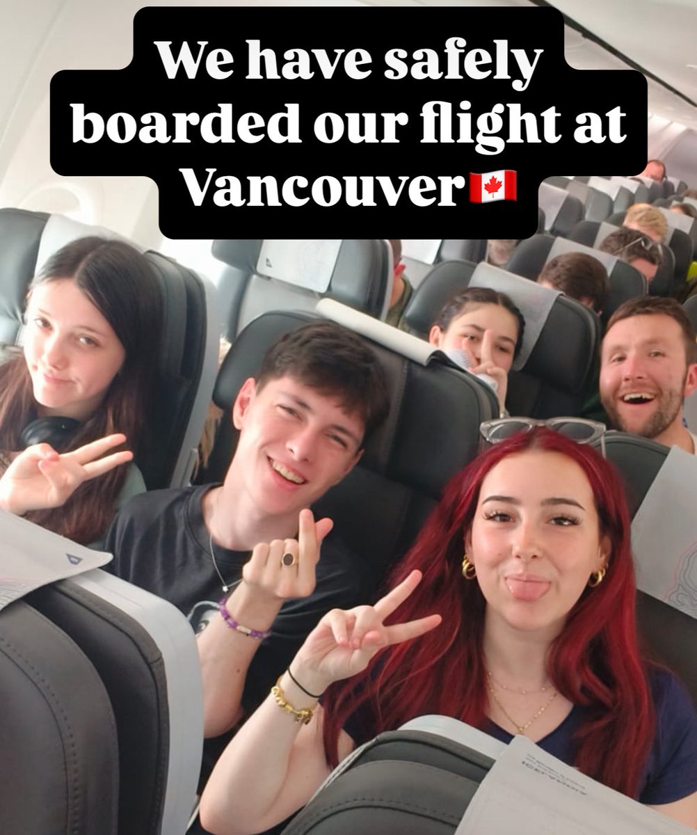 We have safely boarded our flight at Vancouver 🇨🇦 <a href="/stbenedictsren/">St Benedict's High School</a>