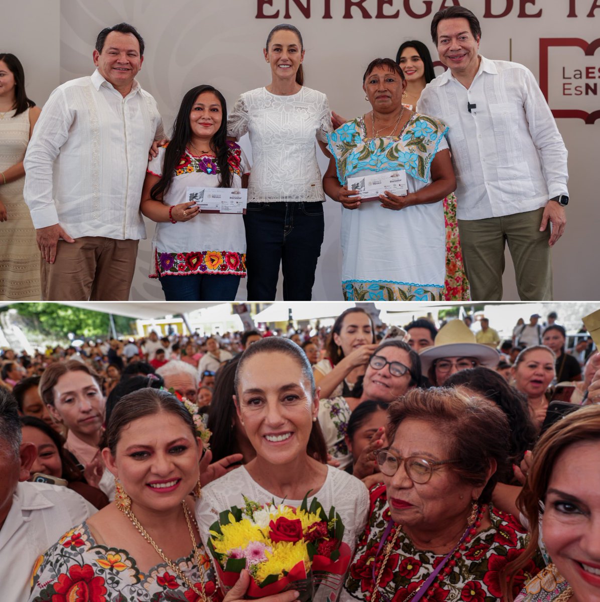Freddy Oliviery (@freddyoliviery) on Twitter photo Apenas andaba en Canadá, llegó a la CDMX, viajó a Oaxaca a supervisar el apoyo a los damnificados de Erick.
Y hoy ya anda en Yucatán repartiendo apoyos junto a <a href="/huachodiazmena/">Joaquín Díaz Mena</a> para las escuelas del nivel básico y medio superior.
Eres una super mujer <a href="/Claudiashein/">Claudia Sheinbaum Pardo</a> 🦸🏻♀️ Apenas andaba en Canadá, llegó a la CDMX, viajó a Oaxaca a supervisar el apoyo a los damnificados de Erick.
Y hoy ya anda en Yucatán repartiendo apoyos junto a <a href="/huachodiazmena/">Joaquín Díaz Mena</a> para las escuelas del nivel básico y medio superior.
Eres una super mujer <a href="/Claudiashein/">Claudia Sheinbaum Pardo</a> 🦸🏻♀️
