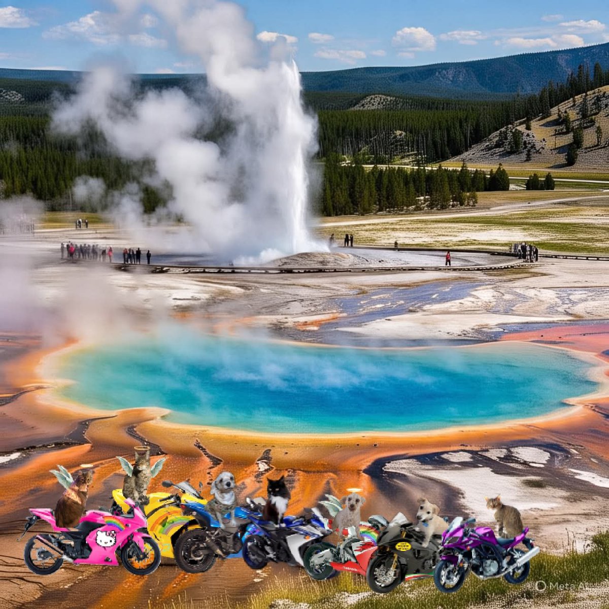 ¡Foto de recuerdo de nuestra visita al Parque Nacional Yellowstone!
#theruffriderz