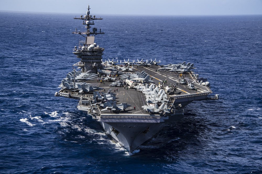 Osint613's tweet photo. Two carrier strike groups, the USS Nimitz and USS Vinson, are now in the Middle East 👀 https://t.co/qgVZvfJEwG