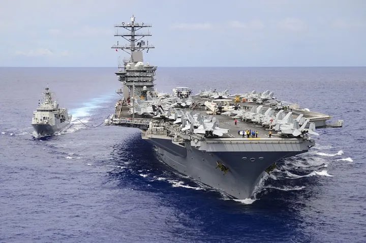 Osint613's tweet photo. Two carrier strike groups, the USS Nimitz and USS Vinson, are now in the Middle East 👀 https://t.co/qgVZvfJEwG