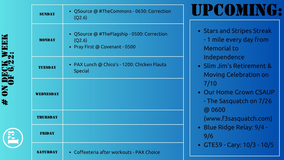 #OnDeck for the week of 6/22!  Plenty upcoming...