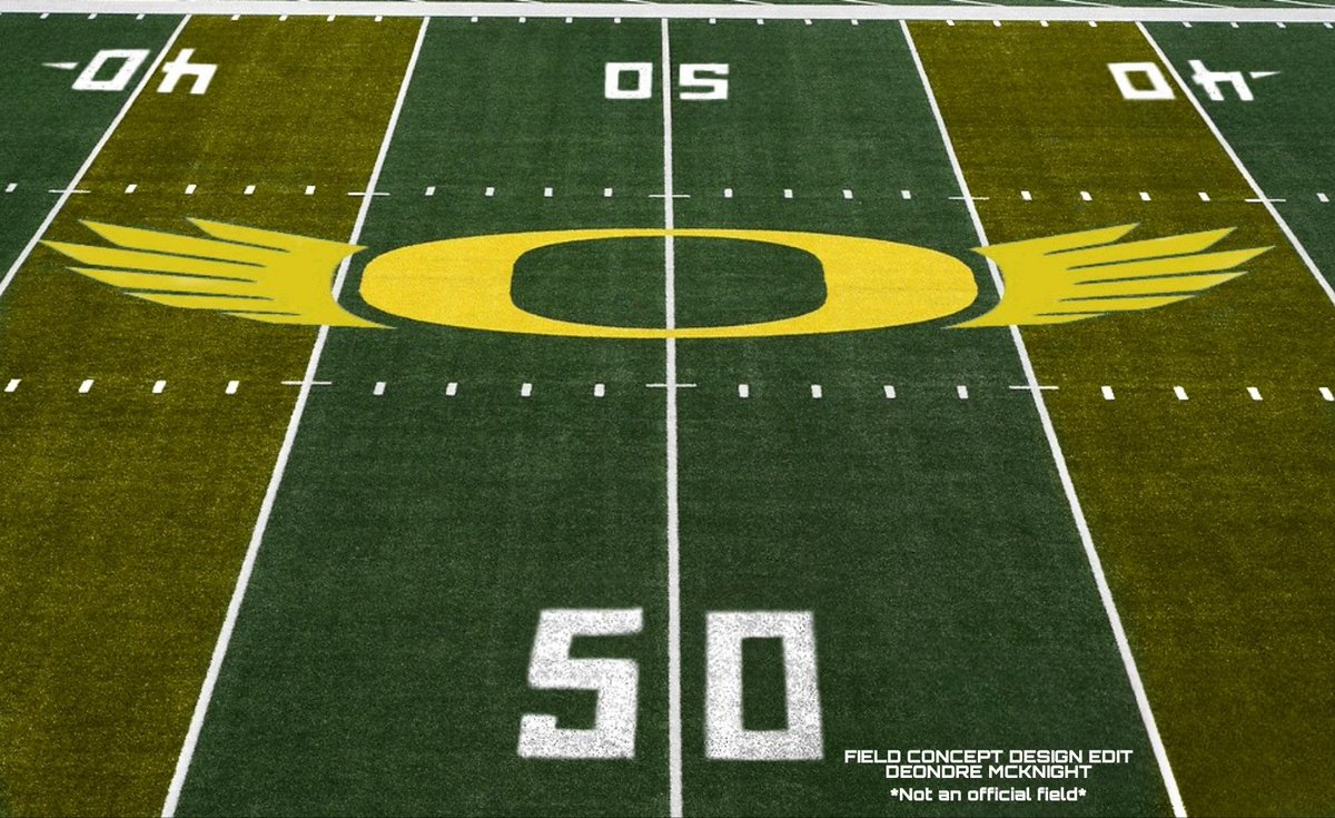 A little something extra with a field concept design!! Added some numbers too! 

Would look cool to see in real life! *Not an official field* #GoDucks