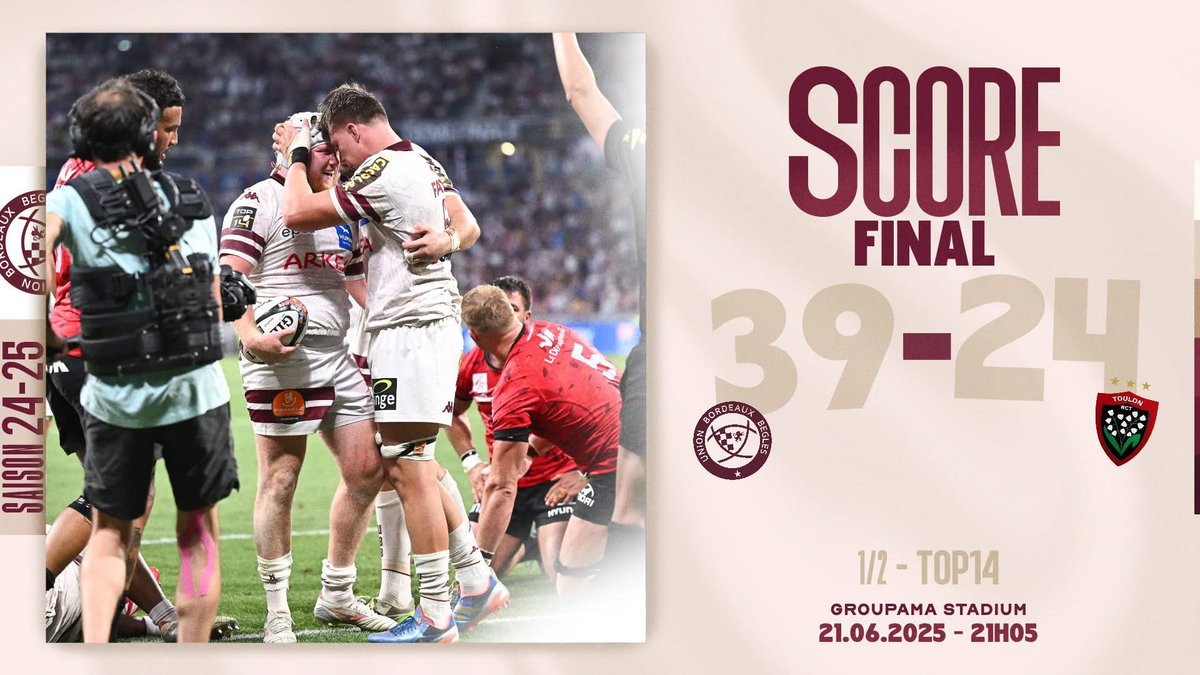 En finale !! Bravo l’UBB !!