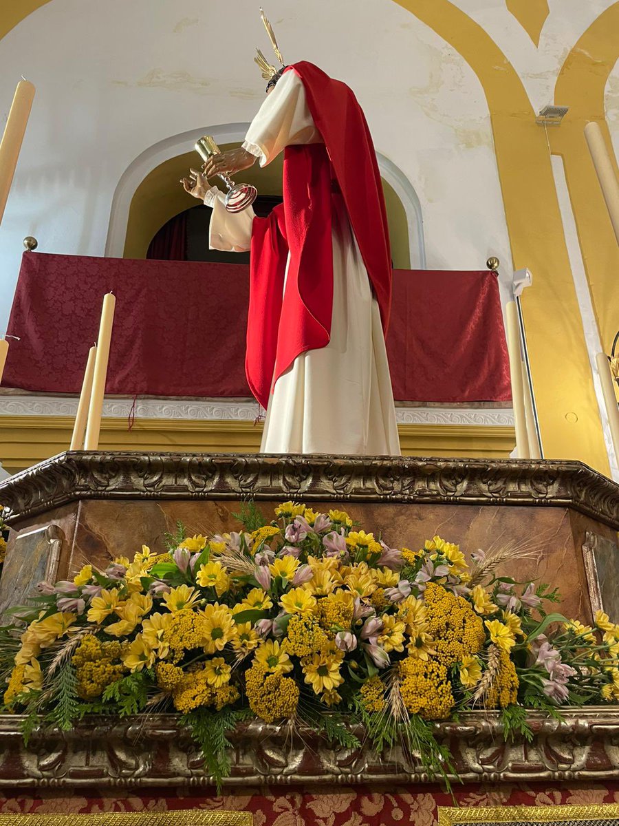 🔸 PRIOSTIA |

El exorno floral del paso de Nuestro Padre Jesús Cautivo de Belem, está compuesto por achileas amarillas, margaritas bacardi, alstromerias malvas y espigas de trigo.