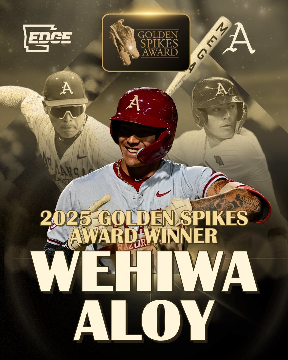 Arkansas Edge (@arkansasedgenil) on Twitter photo Prized one🤝Golden Spikes!! Congratulations <a href="/AloyWehiwa/">Wehiwa Aloy</a> on winning the Golden Spikes! We are so proud of you and can’t wait to see what you do next!🏆💛 Prized one🤝Golden Spikes!! Congratulations <a href="/AloyWehiwa/">Wehiwa Aloy</a> on winning the Golden Spikes! We are so proud of you and can’t wait to see what you do next!🏆💛