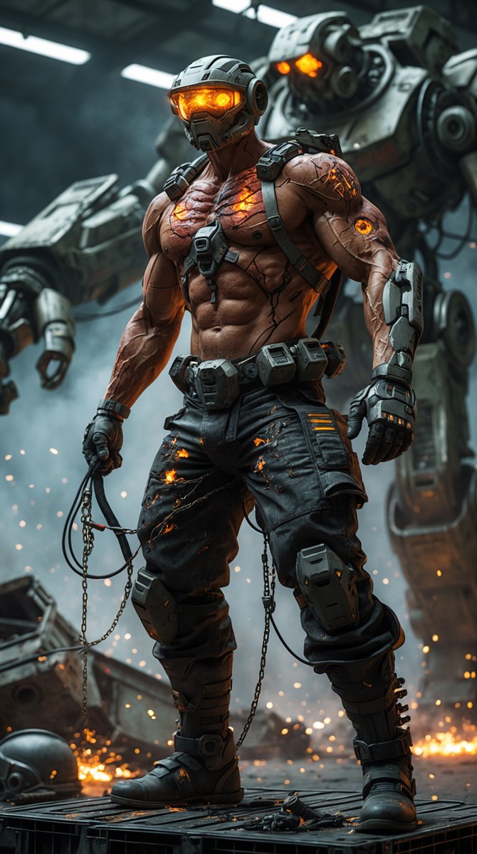 MstrAndr_ART's tweet photo. Titan Handler: The Last Mechbound Gladiator.
Who controls the machines—man, or something greater?
#MechGladiator #CyberBeast #FutureWarrior #RoboticRage #ApocalypseNow #BattleTitan #TechWarlord #PostApocalypticHero #SciFiChampion #MachineRebellion #AIart https://t.co/ilq7tl5o8r