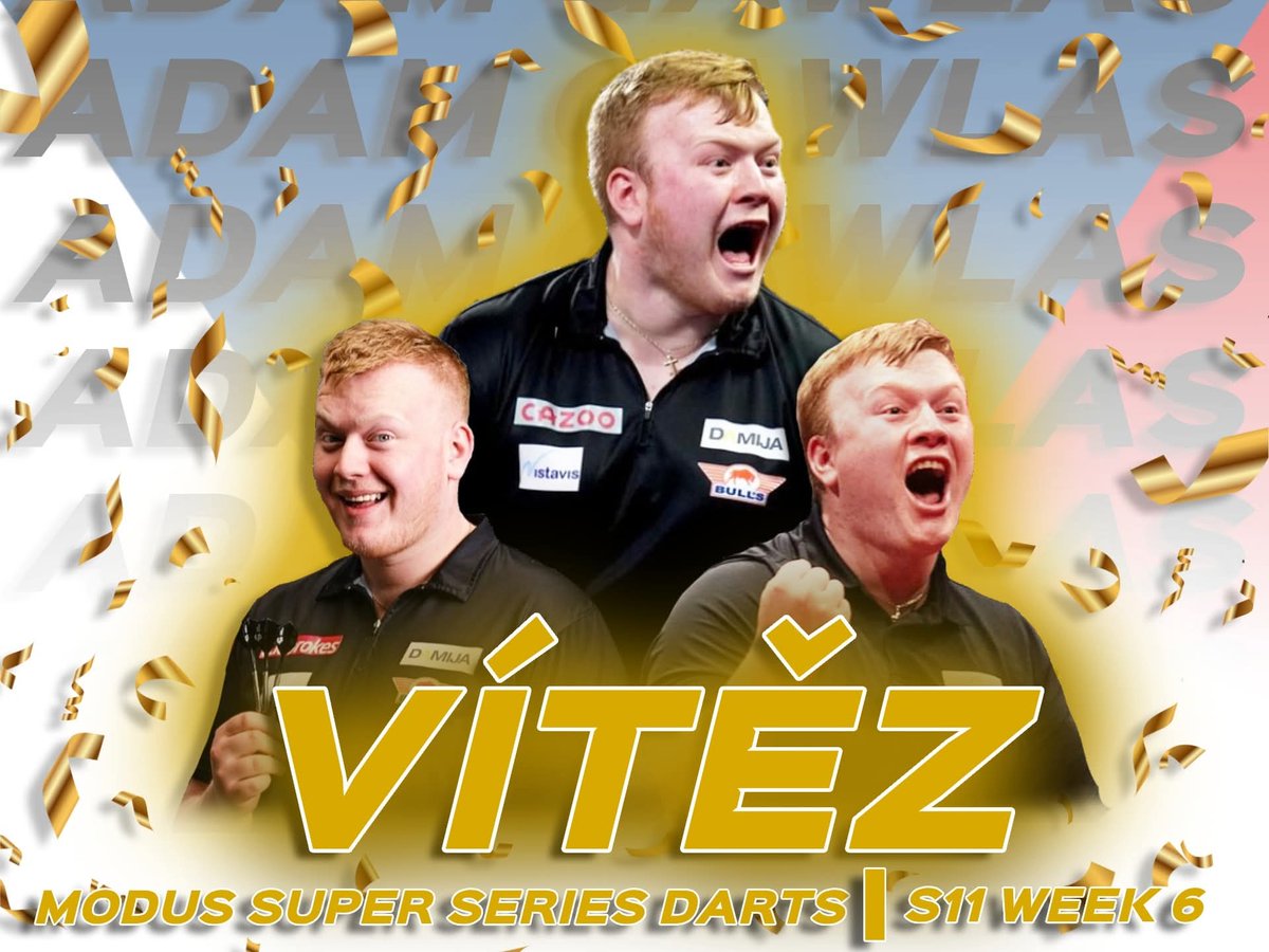 CistyStred's tweet photo. ADAM GAWLAS JE VÍTĚZEM MODUS SUPER SERIES 11 WEEK 6!🇨🇿 Zároveň to znamená, že si zahraje také Týden šampionů, ve kterém se bude hrát o 25 tisíc liber! 🎯

GRATULUJEME! https://t.co/vwY4jz36yz