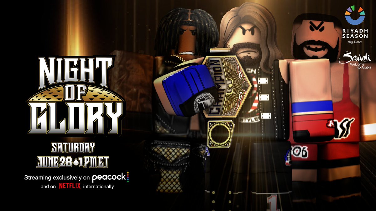 WRWFNetwork's tweet photo. LIVE June 28 at #NightOfGlory π
@BloxyStyles defends the U.S. Championship vs. #DevonCataclysm & #KobeBreakker!
Can the champ hold on⦠or will we crown a new star in Riyadh?
π
June 28, 2025
π 1:00 PM ET
π Riyadh, Saudi Arabia https://t.co/xZpN2BIZ5G