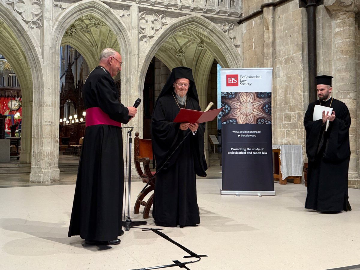 The final keynote address of our 2025 Conference was delivered today by Ecumenical Patriarch Bartholomew, after which His All-Holiness was made a Fellow of the Ecclesiastical Law Society, the first such fellowship in the Society's history.