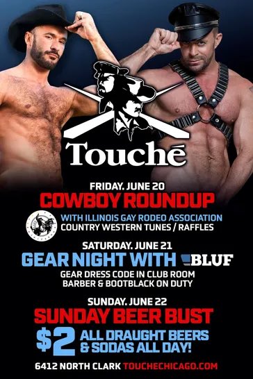 BLUFChicago (@blufchicago) on Twitter photo Happy pride Month!
Tonight Sat 6/21/25
Join BLUF members & fans for leather & uniforms (10pm - 12am) in the club room - <a href="/ToucheChicago/">Touche' Chicago</a>
strict dress code barber and bootblack will be available.
BLUFChicago Socials for 2025:
* June 21
* July 19
* Aug 16
* Sept 20
* Oct 18 Happy pride Month!
Tonight Sat 6/21/25
Join BLUF members & fans for leather & uniforms (10pm - 12am) in the club room - <a href="/ToucheChicago/">Touche' Chicago</a>
strict dress code barber and bootblack will be available.
BLUFChicago Socials for 2025:
* June 21
* July 19
* Aug 16
* Sept 20
* Oct 18