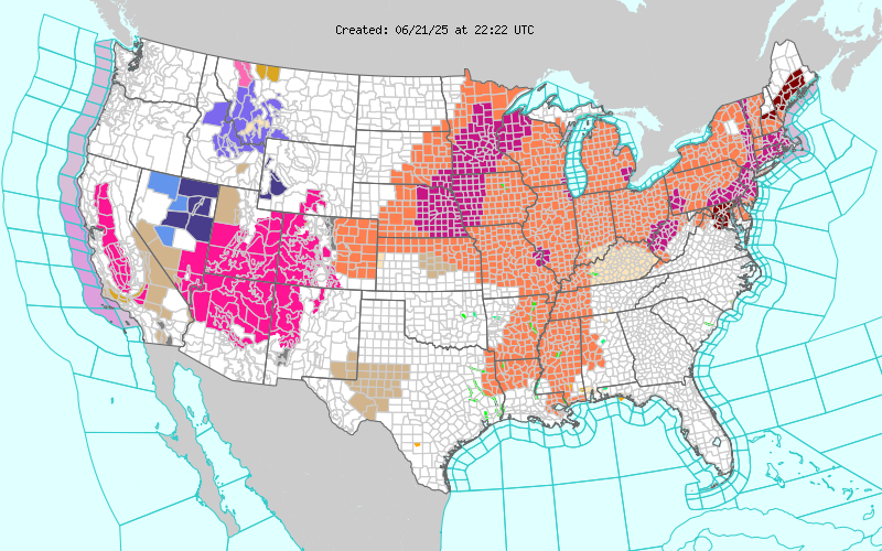 climateguyw's tweet photo. On 6/21Dangerous CAT3 #HeatwaveShell continued to scorch the Midwest and South. Heat warnings got posted for the Northeast. Many records will be set into next week. Will Shell become a historic CAT 4? Stay tuned. My criteria: https://t.co/KcksYl8r3T /@extremetemps @capitalweather https://t.co/YO6yNpkedJ