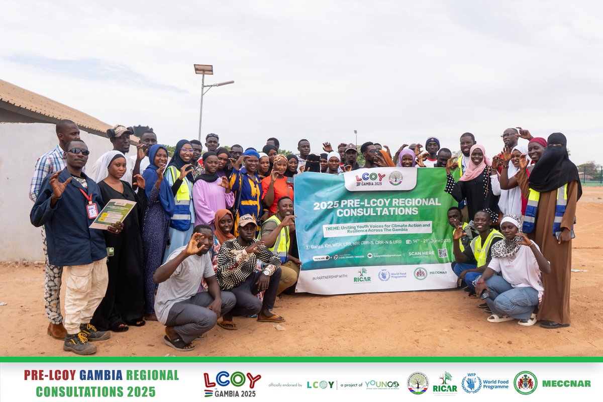 AllianceGambia's tweet image. 🇬🇲 8 regions. 400+ youth. 1 climate movement.

From Banjul to Basse, youth raised bold demands on floods, droughts, waste, &amp;amp; resilience.

Thank you to our team, @Meccnar_Gambia–RICAR, @WFP, @GambiaNYC &amp;amp; @GambiaNYP

Next stop: #LCOYGambia2025 – July 🔥
#Youth4ClimateGambia #GEA