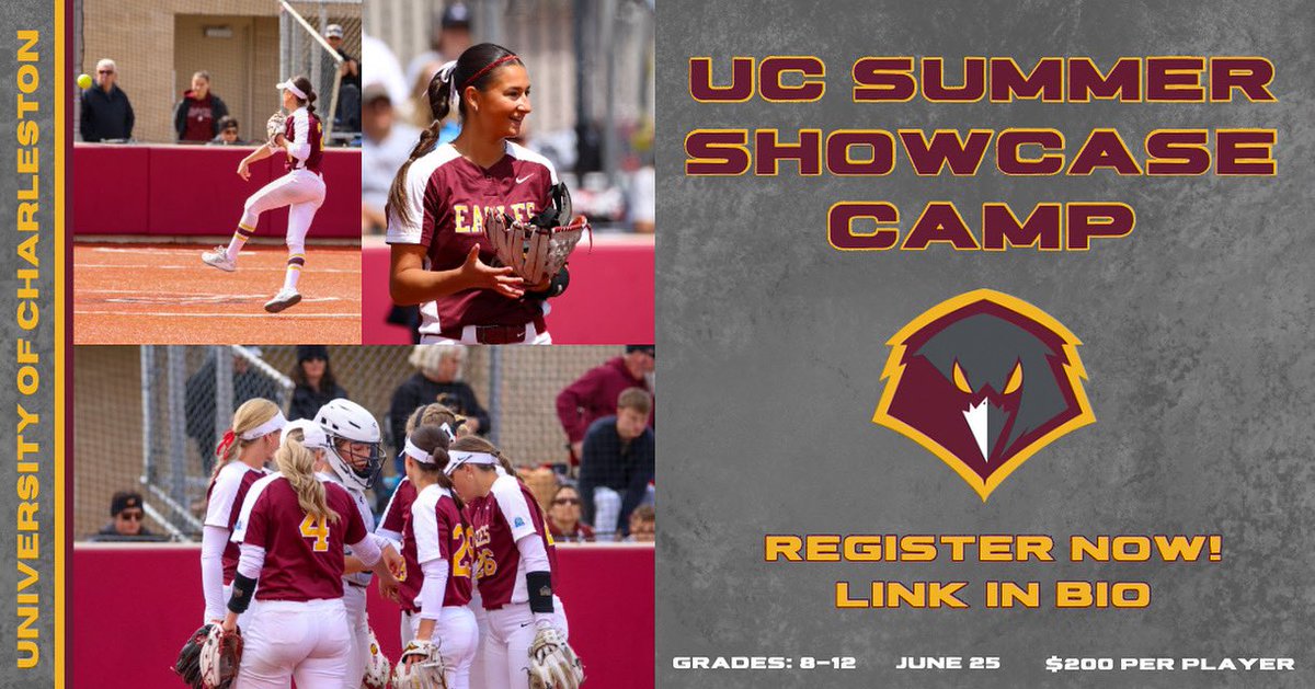 UC Showcase Camp Registration Now Open! Join UC Softball for a Showcase Camp on June 25th. Open to grades 8-12. 

🗓️ June 25th, 2025
📍UC Softball Field 
⏱️ Registration: 9:00am. Camp: 9:30am
🔗 Link in bio

#WingsUp🦅