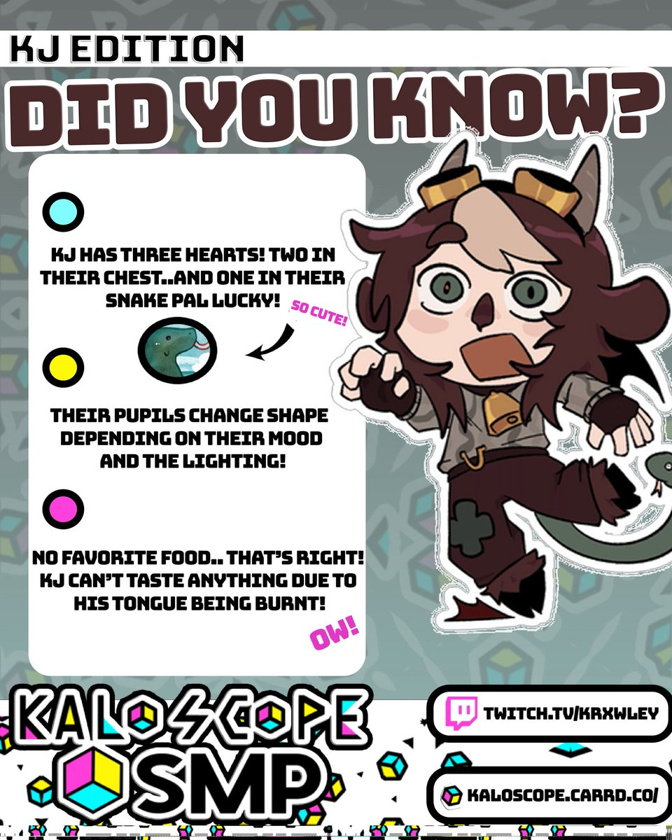 KaloscopeSMP's tweet image. Starting off with our Character Showcases, let's learn about our dear member KRXWLEY !