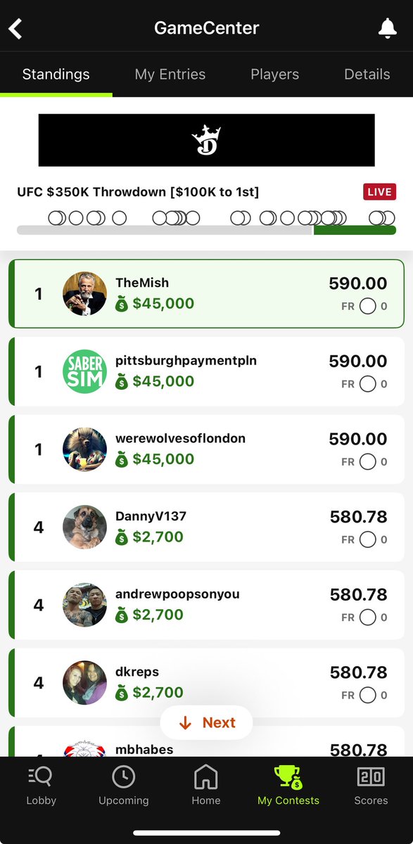 Have been running so bad the last month, but ran insanely hot for this one. Shout out to <a href="/SaberSim/">SaberSim</a> for the 🔥 update.