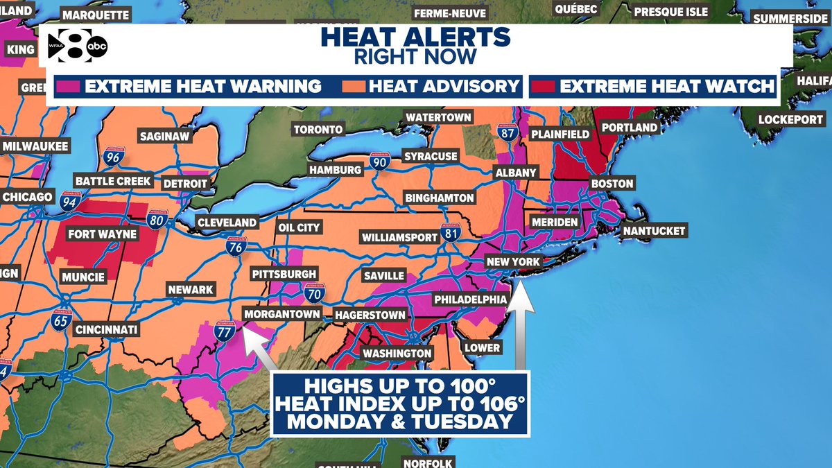 There's a good chance places like New York City and Boston will be hotter than DFW early in the upcoming workweek. They may seriously hit 100° before us!
