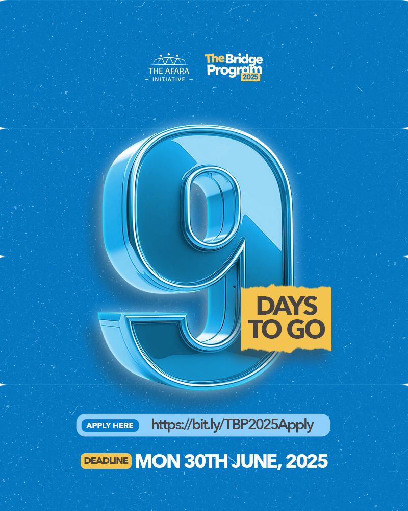 Just 9 days left to apply for The Bridge Program 2025!

The clock is ticking, but there’s still time to take that bold step toward growth, leadership, and global exposure. TBP is where passion meets purpose—and it could be your turn next.

Apply here: bit.ly/TBP2025Apply