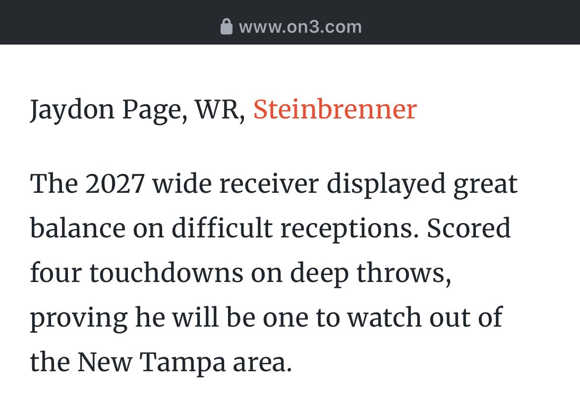 jaydon page (@thejaydonpage) on Twitter photo Thank you <a href="/Andy_Villamarzo/">Andy Villamarzo</a> for the write up from this weekend at the villages
<a href="/SteinbrennerFB/">SteinbrennerFootball</a> <a href="/Coach_Boggs23/">Ryan Bogdanski</a> Thank you <a href="/Andy_Villamarzo/">Andy Villamarzo</a> for the write up from this weekend at the villages
<a href="/SteinbrennerFB/">SteinbrennerFootball</a> <a href="/Coach_Boggs23/">Ryan Bogdanski</a>