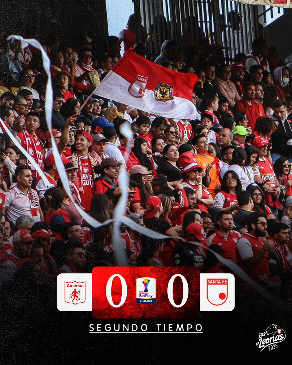 ⏱ 45' ¡Comienza el segundo tiempo!

América  0⃣-0️⃣ Santa Fe 

#VamosSantaFe 🇲🇨