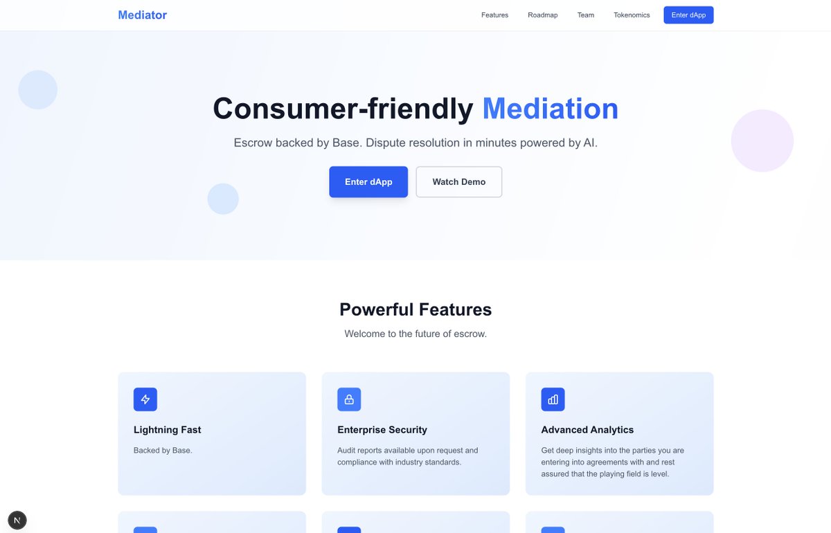 CMD_LABS's tweet image. Building an Escrow dApp in public

#part #two

Would love your feedback!

Check it out: mediator-xn4c.vercel.app

Shout out @EthMiami @nickcryptopro @base
