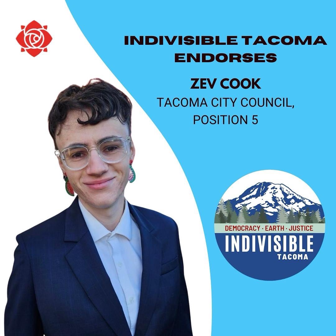 zevfortacoma's tweet image. I’ve worked alongside activists from Indivisible for years on community building projects and progressive campaigns. I’m proud to have the endorsement of this powerhouse organization, and look forward to our continued partnership on building a more just Tacoma.