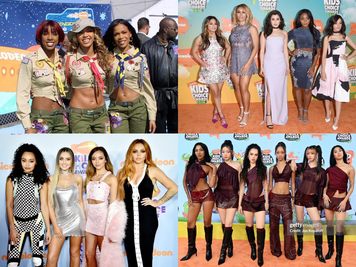 a2kcami's tweet photo. Girl Groups at the Kids Choice Awards 

Destiny’s Child (2001)
Fifth Harmony (2016)
Little Mix (2017) 
Katseye (2025) https://t.co/aVO5R2DnCi