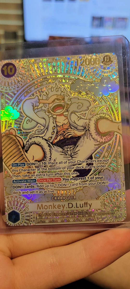 JUST GOT THE $3000 GEAR 5 LUFFY CARD IN MY FIRST EVER BOOSTER BOX OMG IM  FREAKING OUT