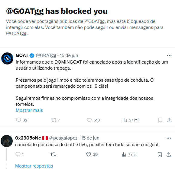 peagalopez's tweet photo. @marlon84076953 tomei bloq do x do goat, por falar a vdd kkk https://t.co/jdFaZW4jjm