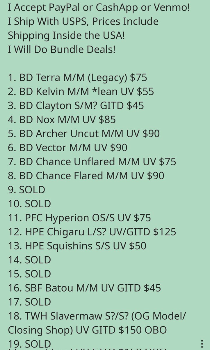 WTS PRICE DROP!

I Will Do Bundle Deals And I Will Hear Offers!

I Accept P@yP@l, C@sh@pp, And Venm0!

I Ship With USPS!

#dongsales