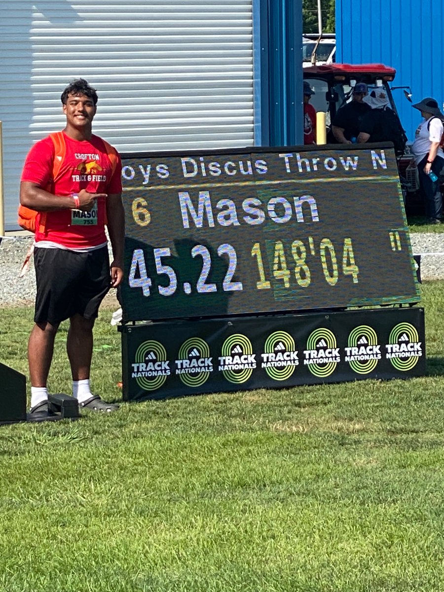 ajthrowz's tweet photo. Great throw of 148’04 to place top 15 @ATrackNationals 

@CoachSikkema 
@coachArthurW
@conlanburdtf
@coachconly
@CroftonTF 
@PatrickJMalone https://t.co/fmw10EQ9F7