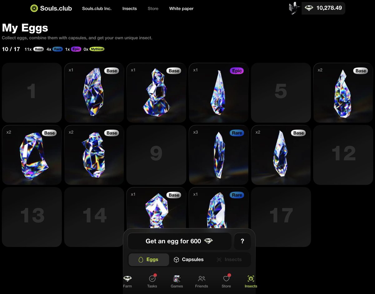 Pumpy_____'s tweet image. 10/17 Eggs 💎

Let’s see who’s collected the most 👀

Drop your count ⬇️

@SoulsClubInc | @abstractchain ✳️