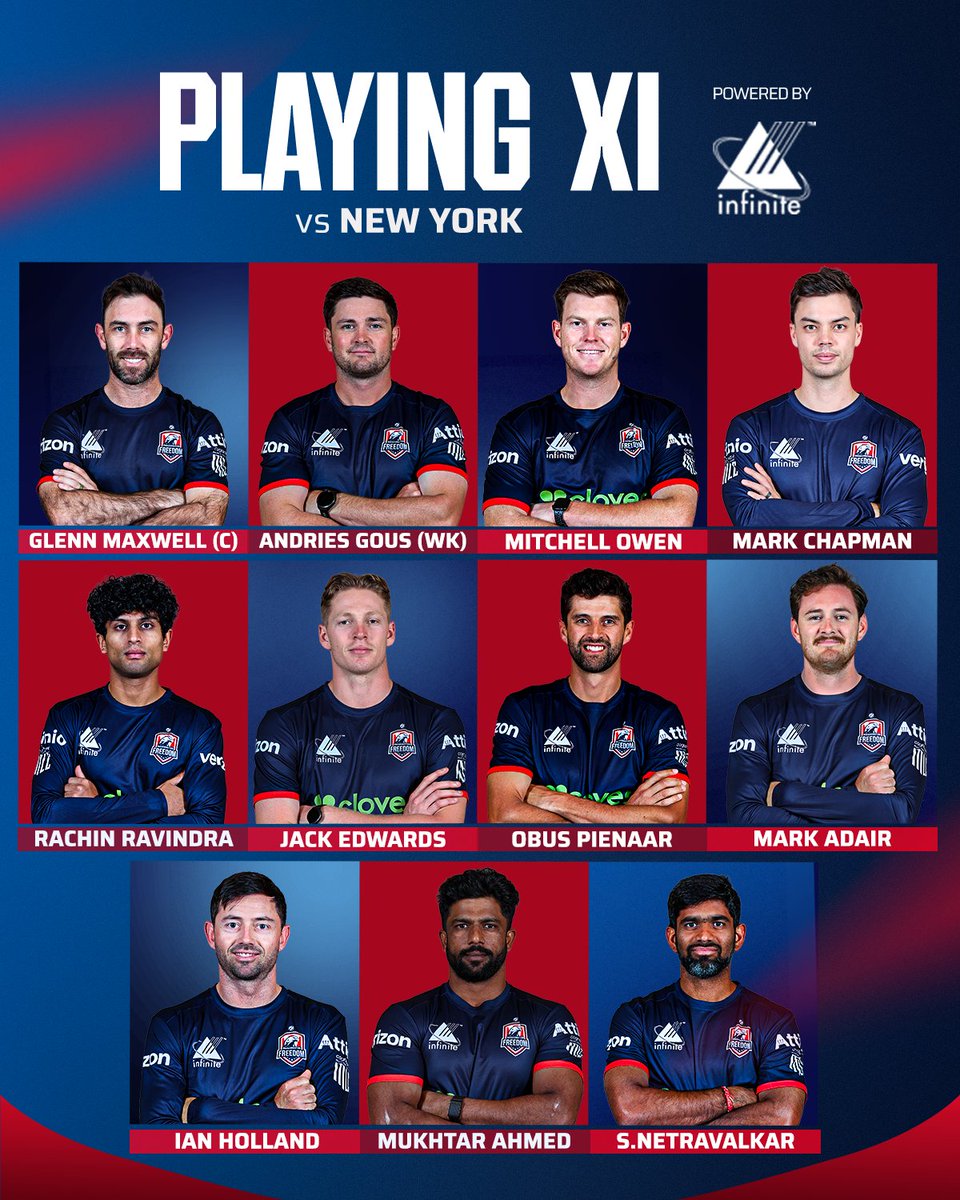 Fired up and ready to roll - here’s our XI for Match 4⃣ 🔥

#FreedomExpress #MLC2025