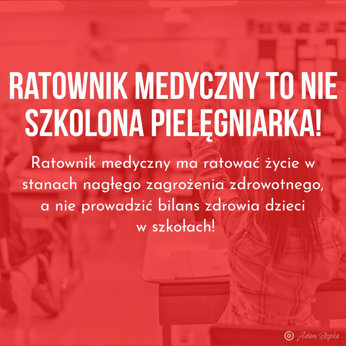 Ministerstwo Zdrowia zapowiada rewolucję w szkolnej opiece zdrowotnej – do grona osób mających opiekować się uczniami w szkołach, obok pielęgniarek, mają dołączyć ratownicy medyczni i położne 🤦🏼‍♂️

1️⃣ Ratownicy medyczni to specjaliści od nagłych wypadków, a nie od profilaktyki!