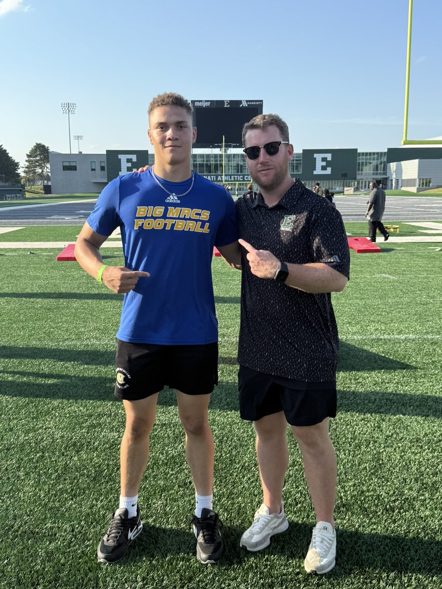 #AGTG After a great conversation with  <a href="/Coach_Creighton/">Chris Creighton</a>, I am grateful and blessed to have received my 1st D1 offer from Eastern Michigan University!!! A special thank you to <a href="/CoachSDugan/">Sean Dugan</a> for inviting me to the VIP event!! <a href="/CoachBenNeedham/">Ben Needham</a> <a href="/EMUFB/">Eastern Michigan Football</a> <a href="/CoachBHumbert/">Brock Humbert</a> <a href="/CoachTMunson/">Trevor Munson</a>