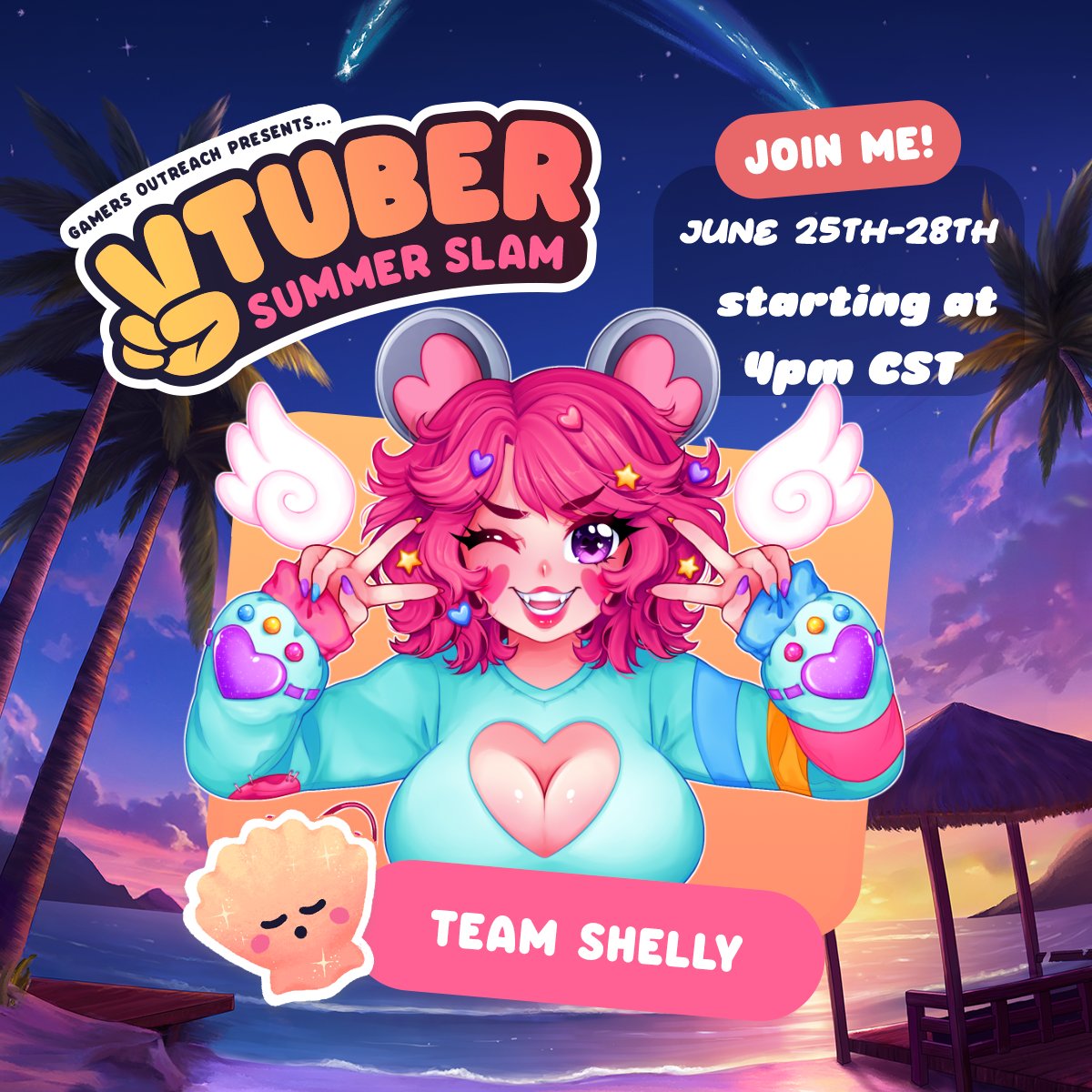 📣‼️CHARITY STREAM ANNOUNCEMENT‼️

☀️I will be taking part in <a href="/GamersOutreach/">Gamers Outreach</a>'s Vtuber Summer Slam 2025!!! #VTuberSS2025 🐚

I will be streaming Mario Kart 8 (with incentives!) from June 25th to June 28th starting at 4pm CST!

MORE INFO BELOW👇